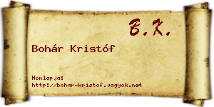 Bohár Kristóf névjegykártya